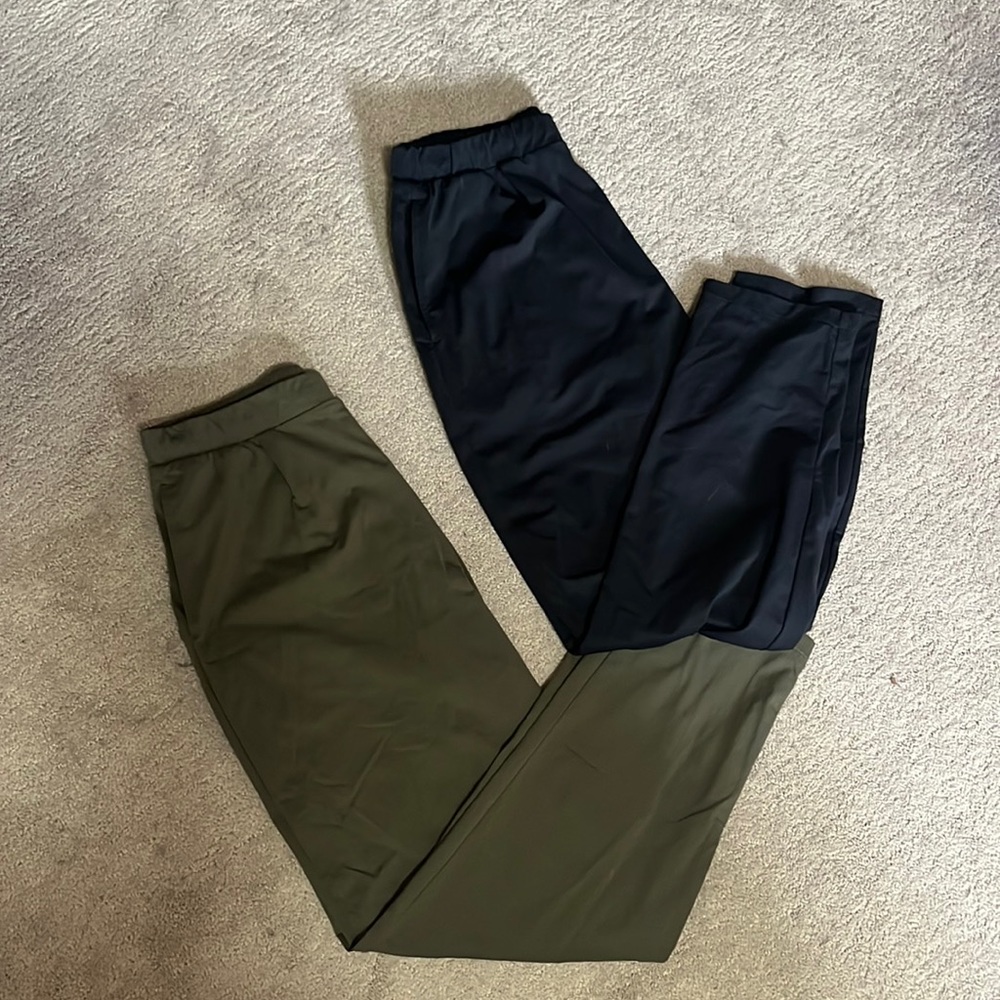 Uniqlo Track Pants Duo — Olive Green and Black